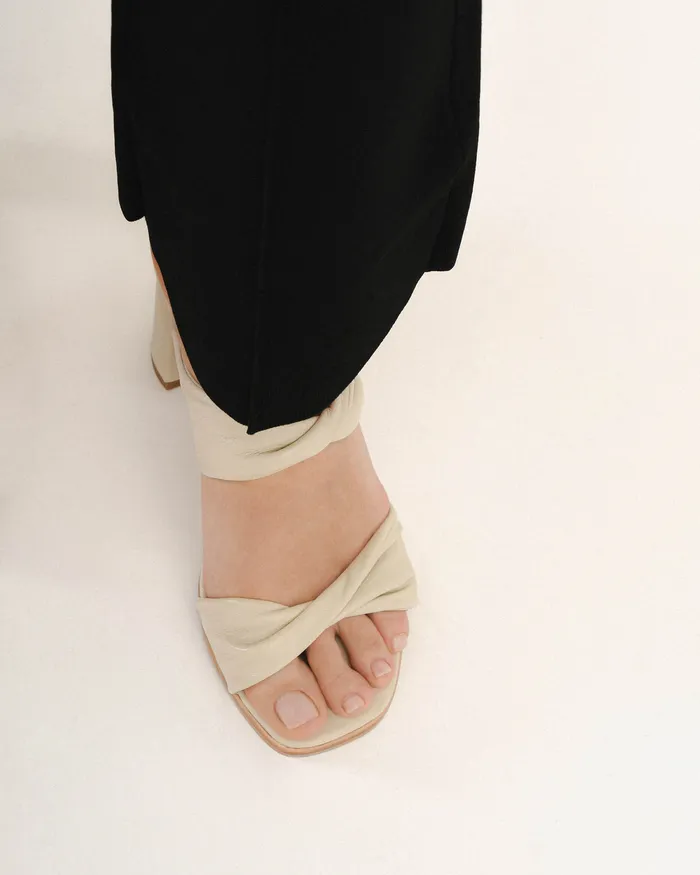 Women Caylie high heel sandals bone leather MULES jomercer Women Caylie high heel sandals bone leather MULES jomercer