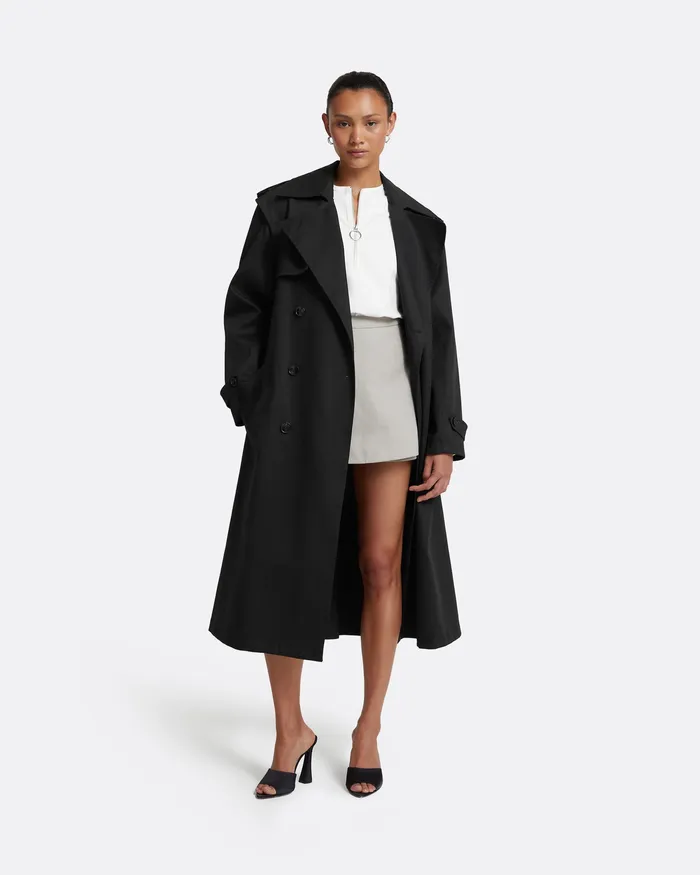 Women Charlotta Black Coat Black Jackets and Coats Safiyaa