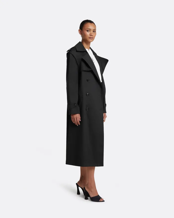 Women Charlotta Black Coat Black Jackets and Coats Safiyaa