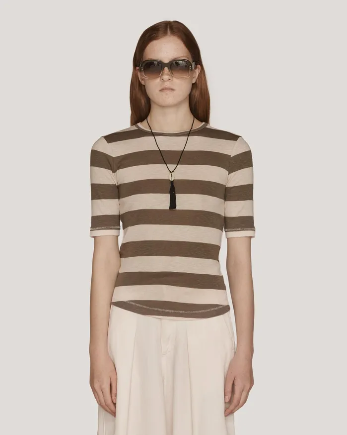 Women Charlotte Stripe Top Brown YMC Tops and TShirts