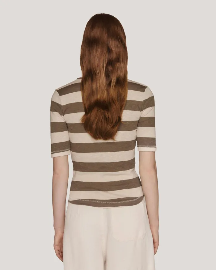 Women Charlotte Stripe Top Brown YMC Tops and TShirts