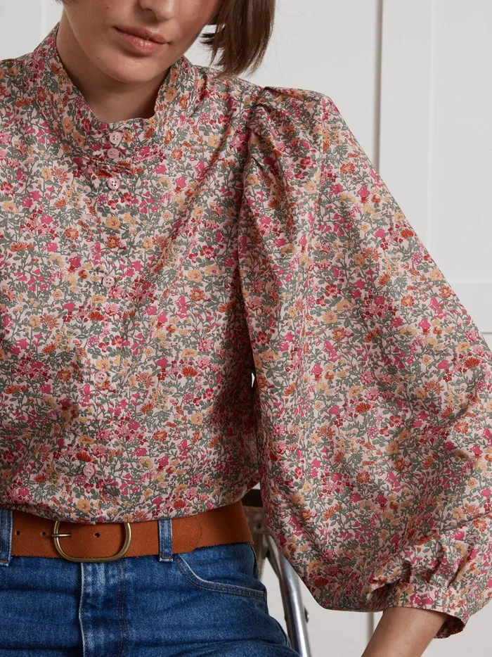 Women Clothing Cyrillus Babingdon Motif Shirt Made With Liberty Fabric 8211 The Limited Collection Lib Babington Rose