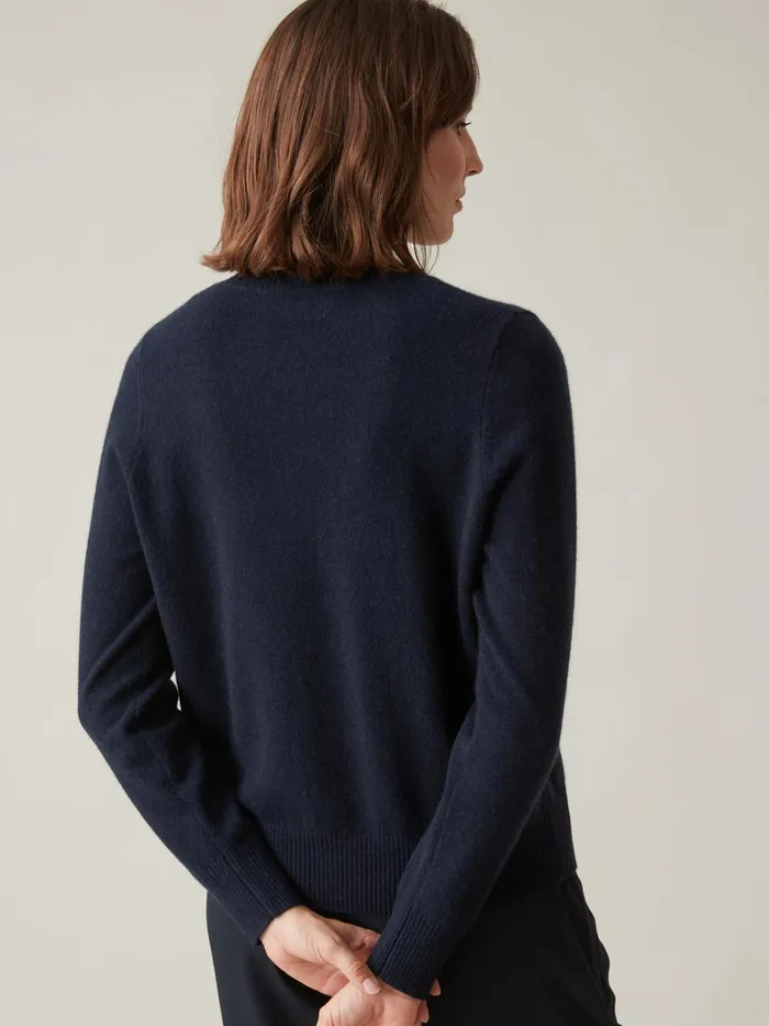Women Clothing Cyrillus Button Cardigan 8211 The Cashmere Collection Marine