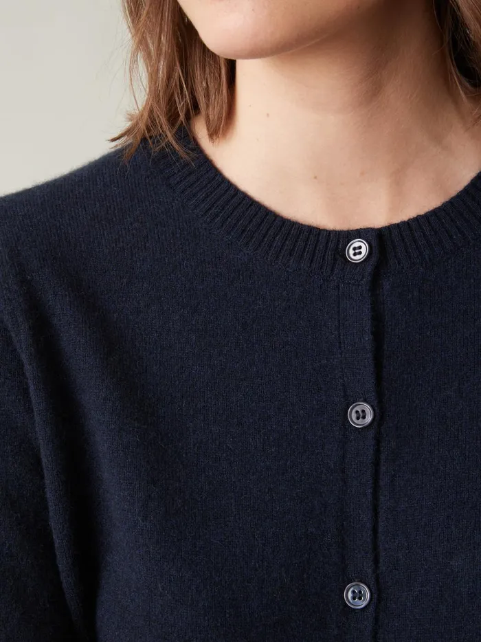 Women Clothing Cyrillus Button Cardigan 8211 The Cashmere Collection Marine