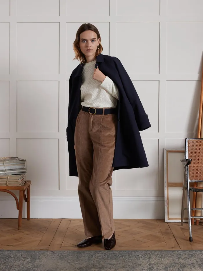 Women Clothing Cyrillus Jacquard THirt With Puffy Sleeves Ecru