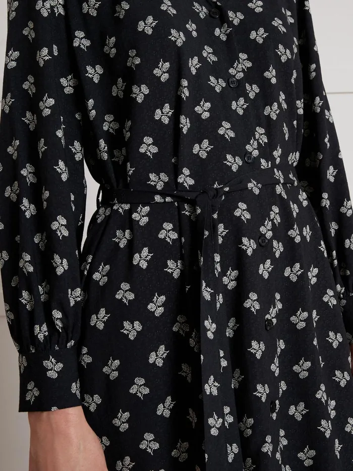 Women Clothing Cyrillus MidLength Dobby Viscose Wit Diane Print Imp Diane Navy Noir