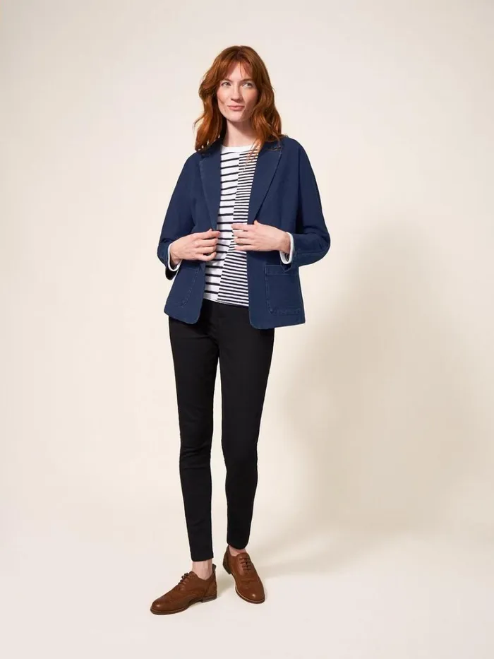 Women COATS and JACKETS White Stuff Daphne Jersey Blazer Dk Denim