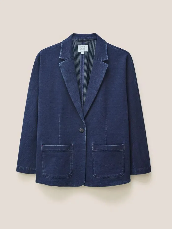 Women COATS and JACKETS White Stuff Daphne Jersey Blazer Dk Denim Women COATS and JACKETS White Stuff Daphne Jersey Blazer Dk Denim