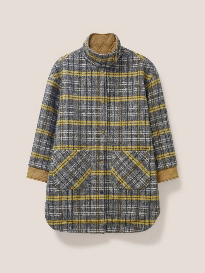Women COATS and JACKETS White Stuff Maddie Reversible Coat Grey Multi Women COATS and JACKETS White Stuff Maddie Reversible Coat Grey Multi
