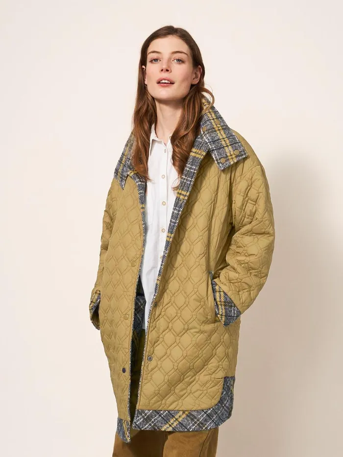Women COATS and JACKETS White Stuff Maddie Reversible Coat Grey Multi Women COATS and JACKETS White Stuff Maddie Reversible Coat Grey Multi