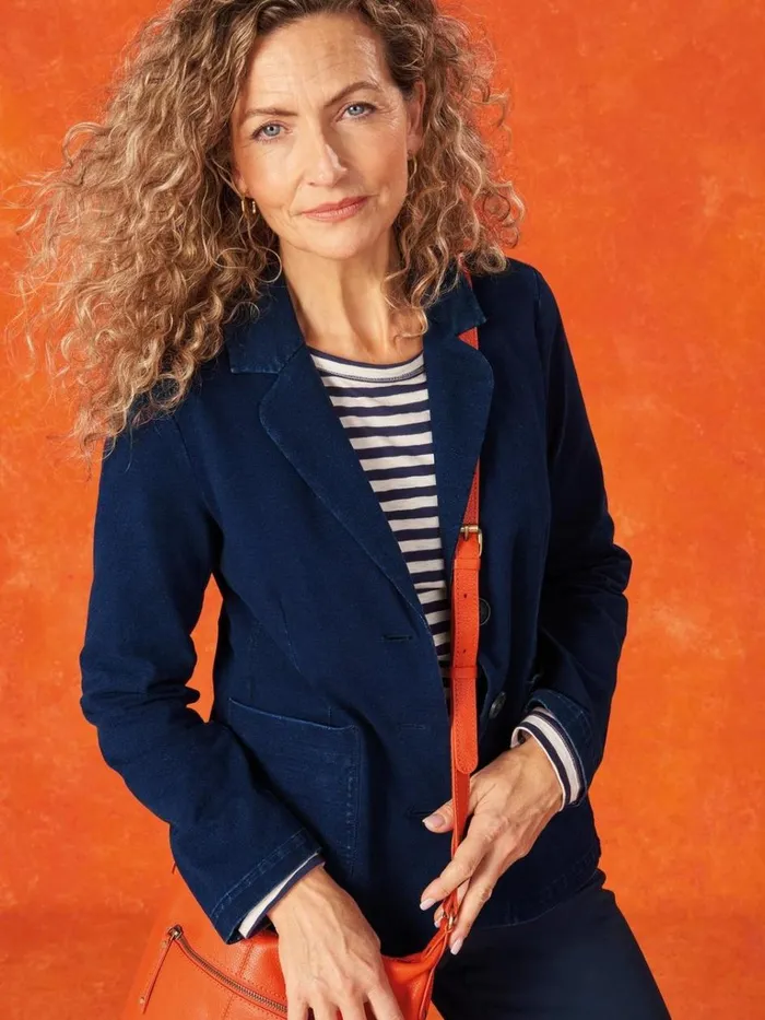 Women COATS and JACKETS White Stuff Olivia Cotton Jersey Blazer Dk Denim Women COATS and JACKETS White Stuff Olivia Cotton Jersey Blazer Dk Denim