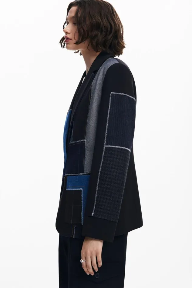 Women Coats And Jackets Desigual Combined Patchwork Blazer
