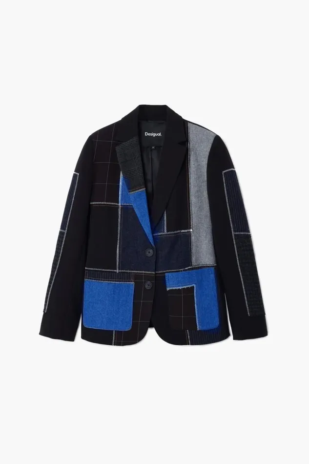 Women Coats And Jackets Desigual Combined Patchwork Blazer
