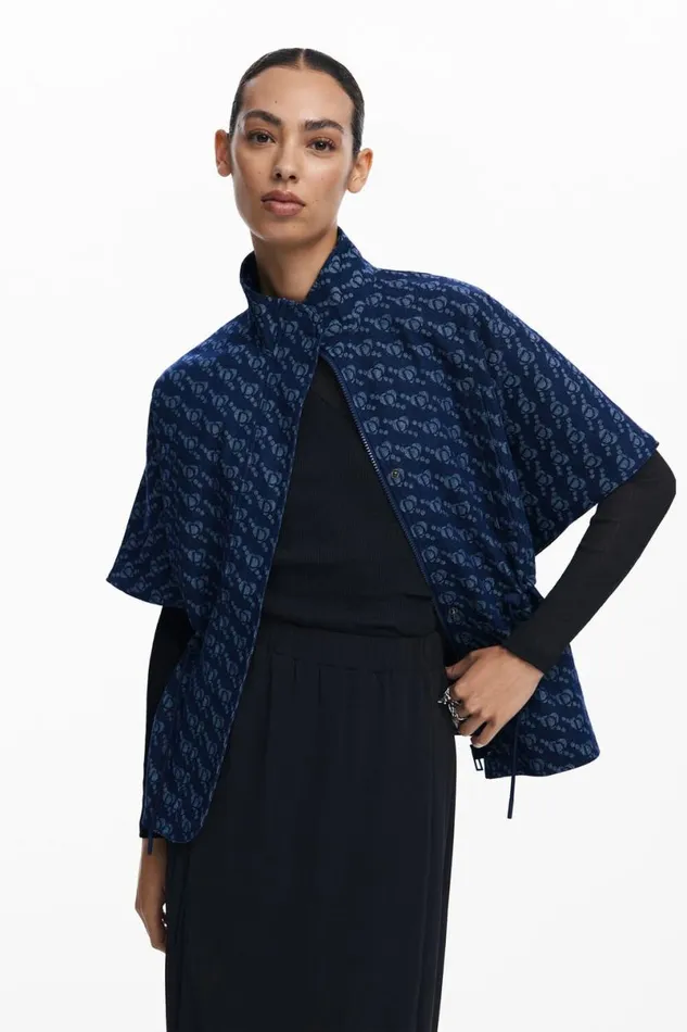Women Coats And Jackets Desigual Geometric Pattern Poncho