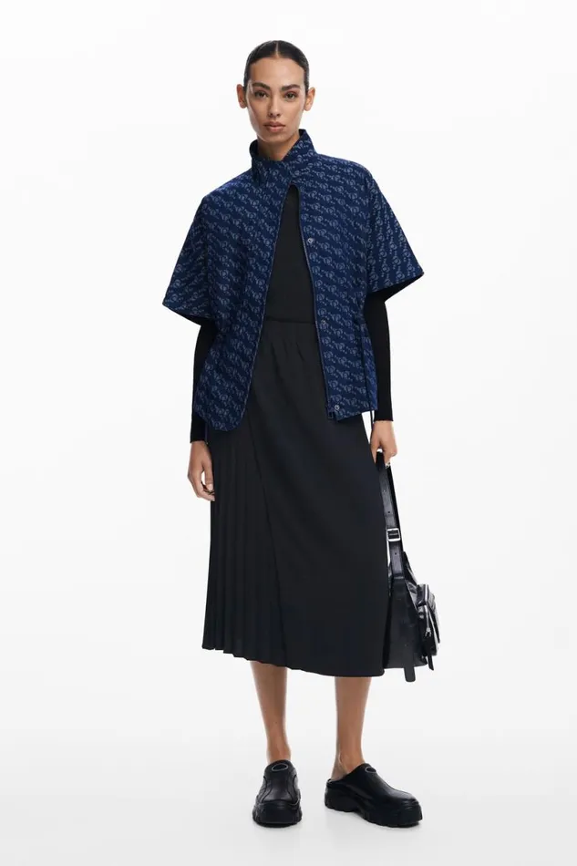 Women Coats And Jackets Desigual Geometric Pattern Poncho