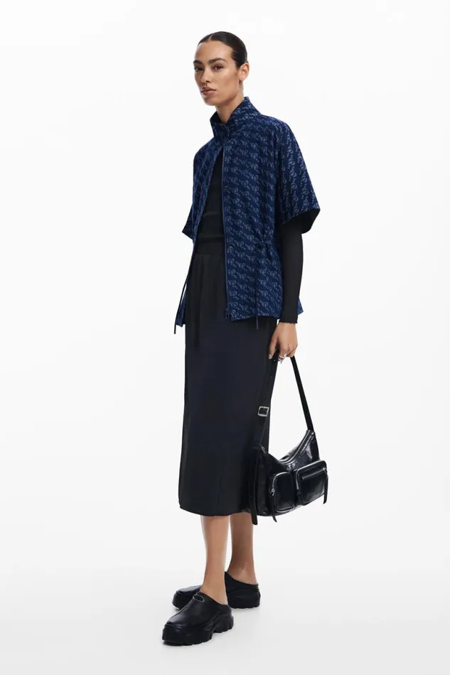 Women Coats And Jackets Desigual Geometric Pattern Poncho