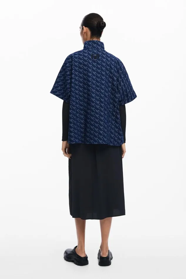 Women Coats And Jackets Desigual Geometric Pattern Poncho
