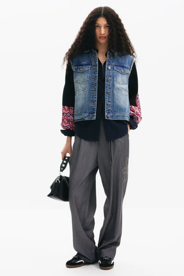 Women Coats And Jackets Desigual Textured Trucker Jacket