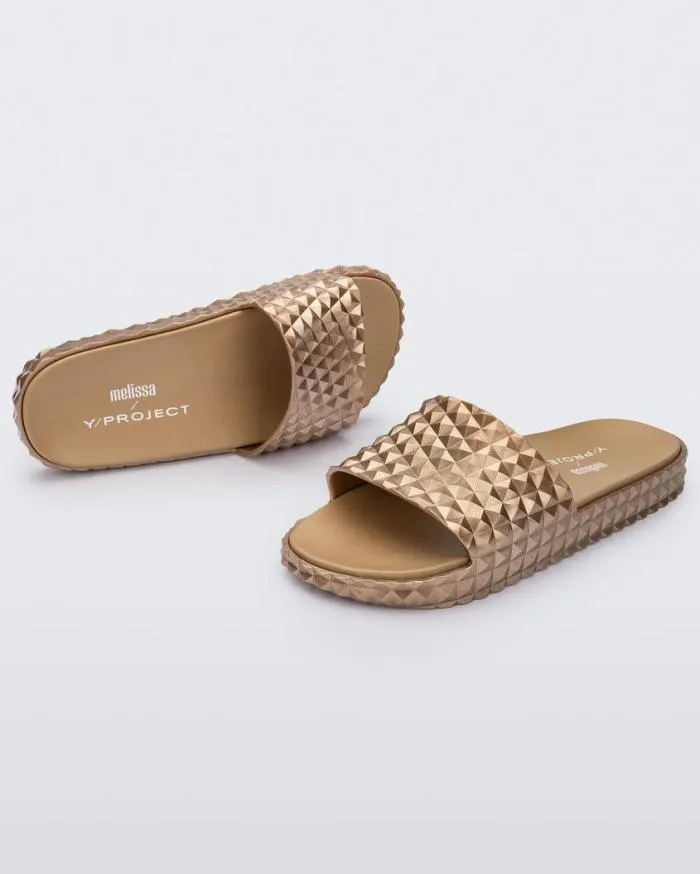 Women Court Slide Gold Melissa Slides