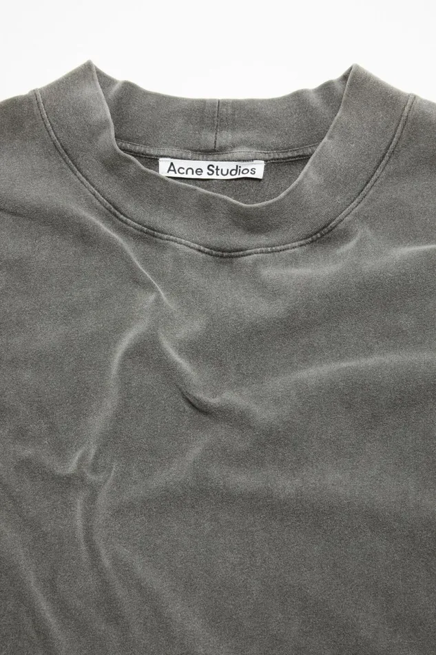 Women Crew Neck Sweater 8211 Relaxed Unisex Fit Faded Black Acne Studios Tshirts