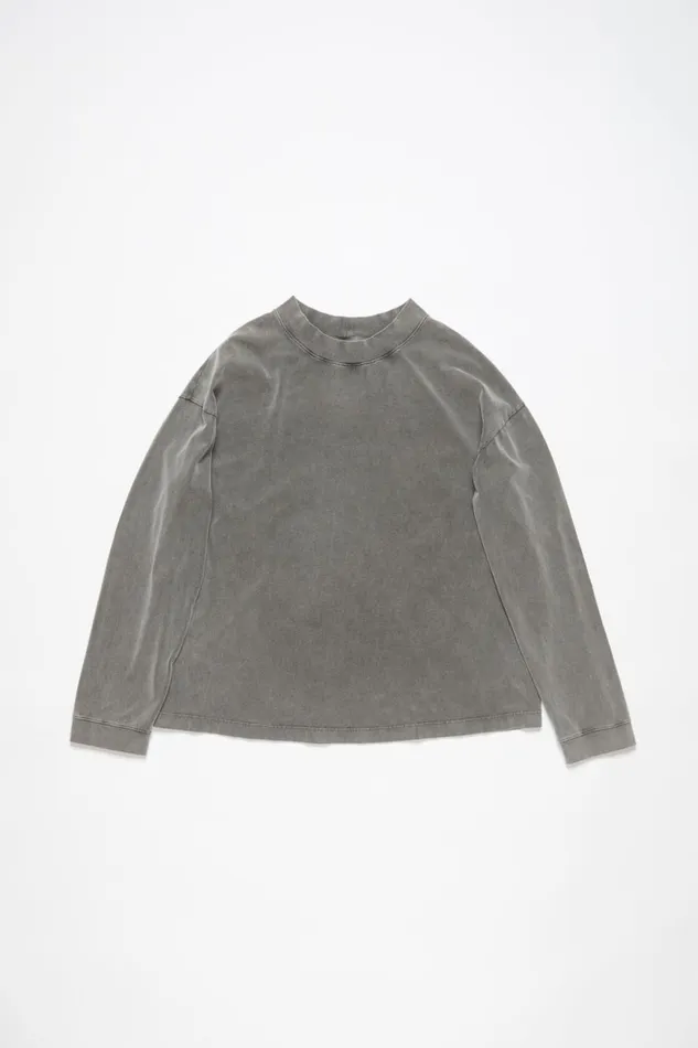 Women Crew Neck Sweater 8211 Relaxed Unisex Fit Faded Black Acne Studios Tshirts