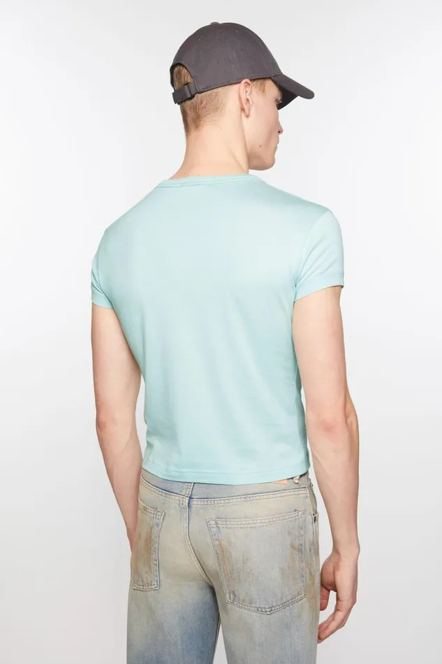 Women Crew Neck Tshirt 8211 Fitted Fit Dusty Blue Acne Studios Tshirts