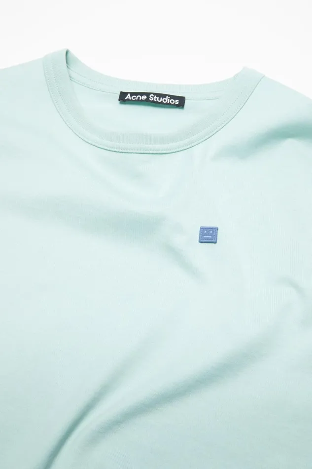 Women Crew Neck Tshirt 8211 Fitted Fit Dusty Blue Acne Studios Tshirts