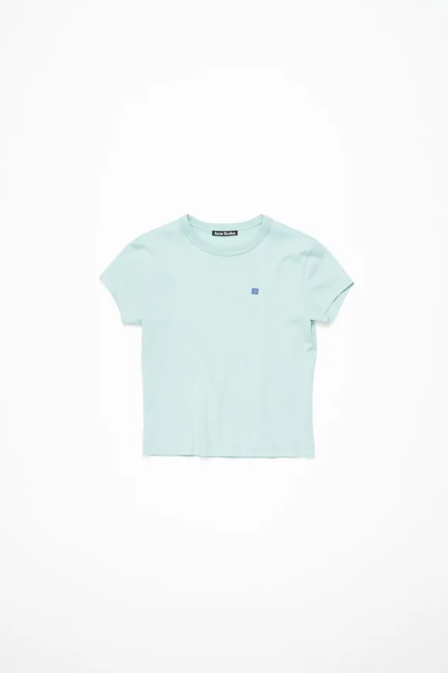 Women Crew Neck Tshirt 8211 Fitted Fit Dusty Blue Acne Studios Tshirts