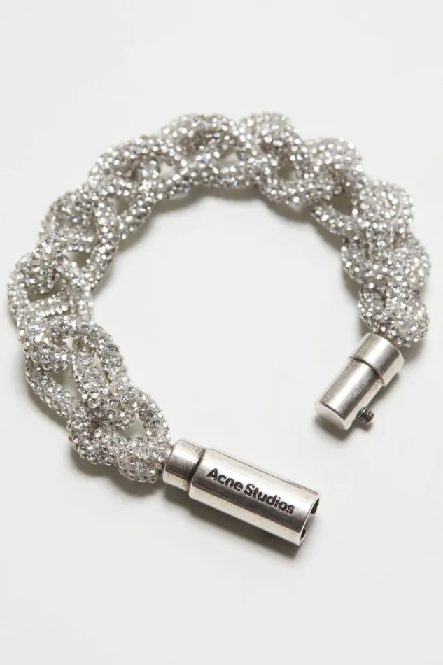 Women Crystal Cord Bracelet Antique Silversilver Acne Studios Jewellery