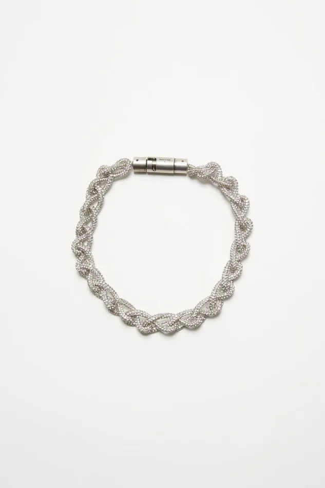 Women Crystal Cord Necklace Antique Silversilver Acne Studios Jewellery