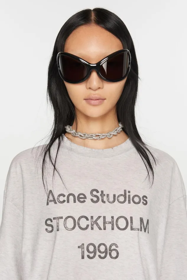 Women Crystal Cord Necklace Antique Silversilver Acne Studios Jewellery