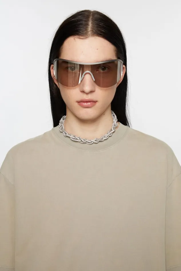 Women Crystal Cord Necklace Antique Silversilver Acne Studios Jewellery