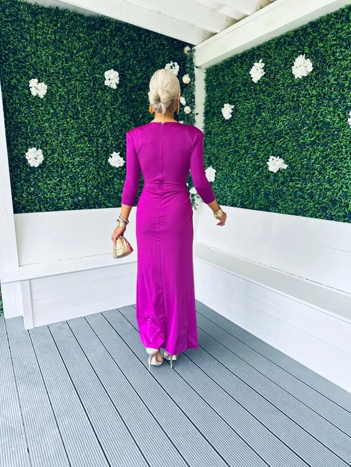 Women Day Dress Canella Lane Hariet Detailed Occasion Dress Plum