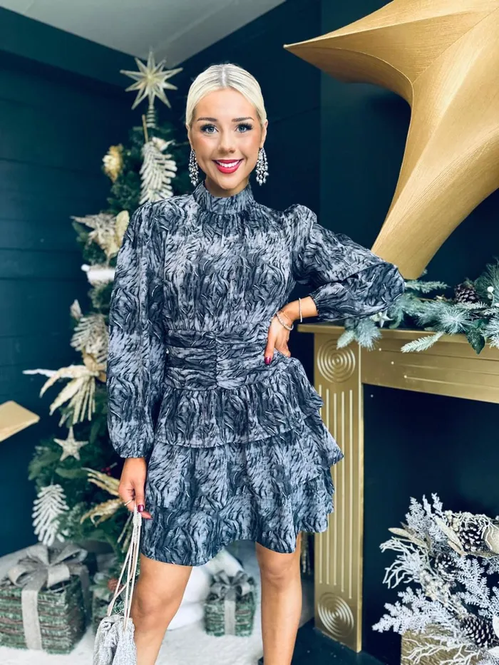 Women Day Dress Canella Lane Paula Banded Mini Dress Charcoal