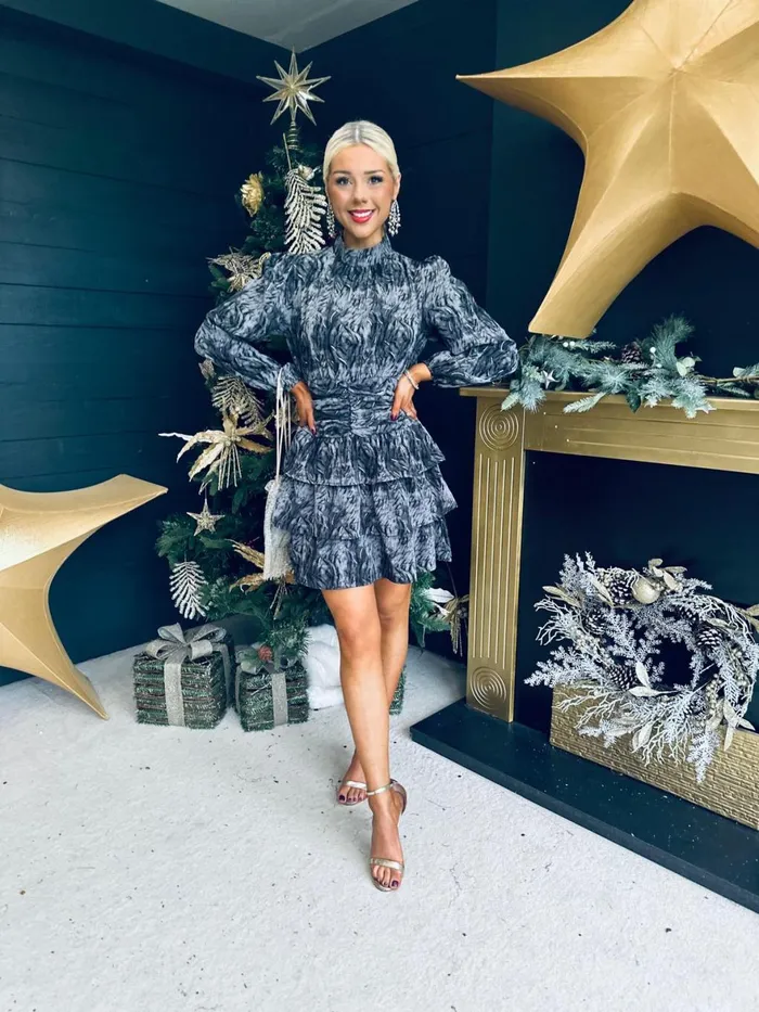 Women Day Dress Canella Lane Paula Banded Mini Dress Charcoal