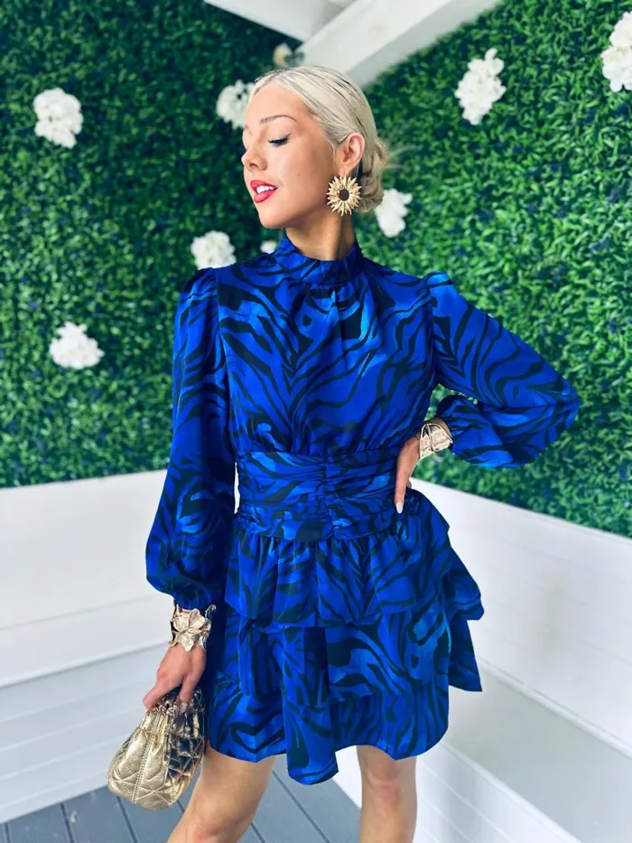 Women Day Dress Canella Lane Riley Banded Mini Dress Cobalt
