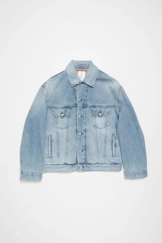 Women Denim Jacket 8211 Relaxed Fit Light Blue Acne Studios Outerwear