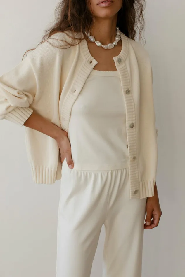 Women DONNI Sweaters The Cotton Knit Cardigan