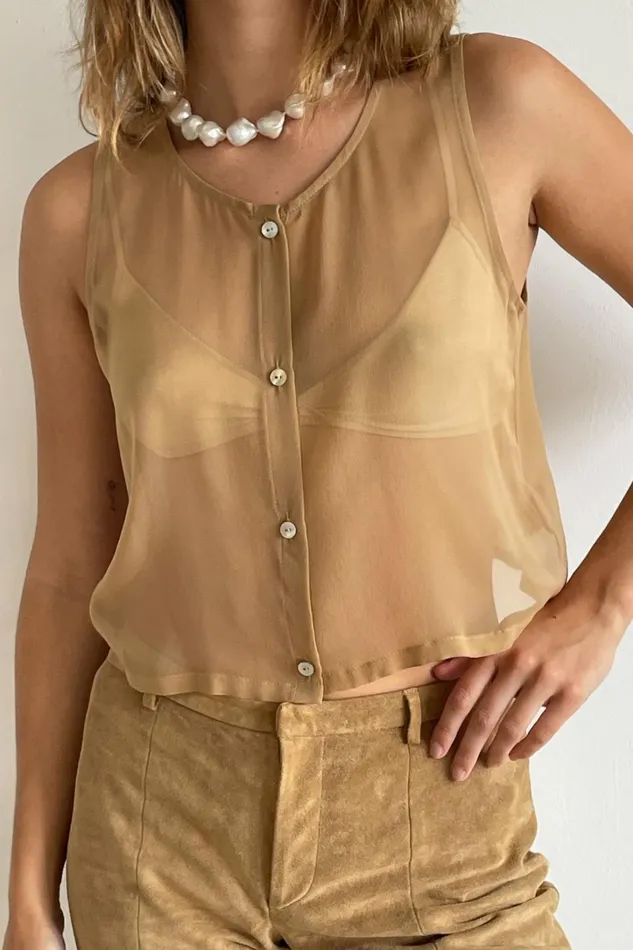Women DONNI Tops Silk Vest