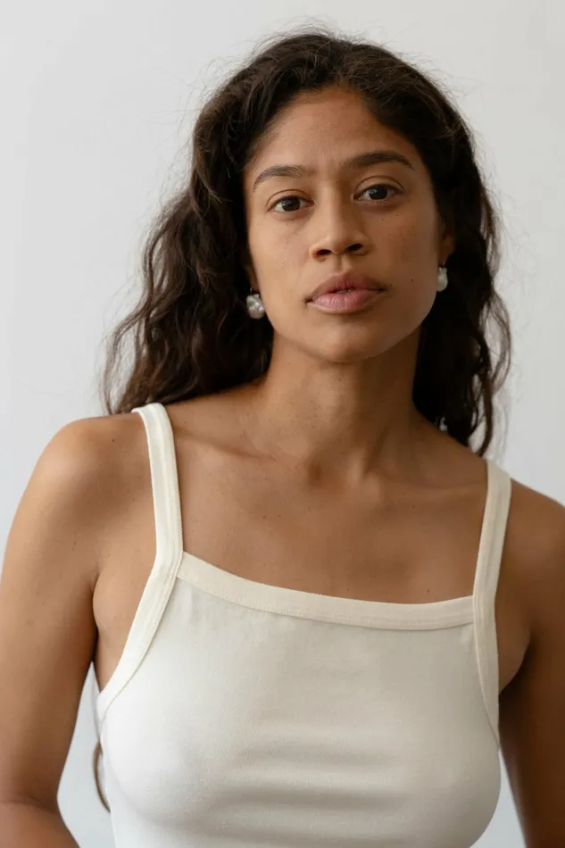 Women DONNI Tops The Baby Rib Square Neck Tank