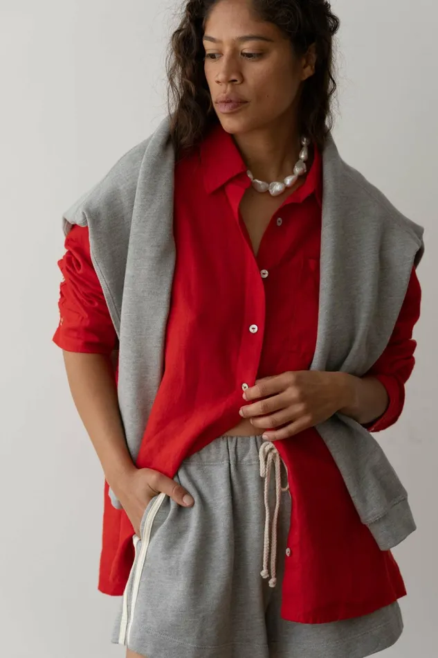 Women DONNI Tops The Linen Relaxed Shirt