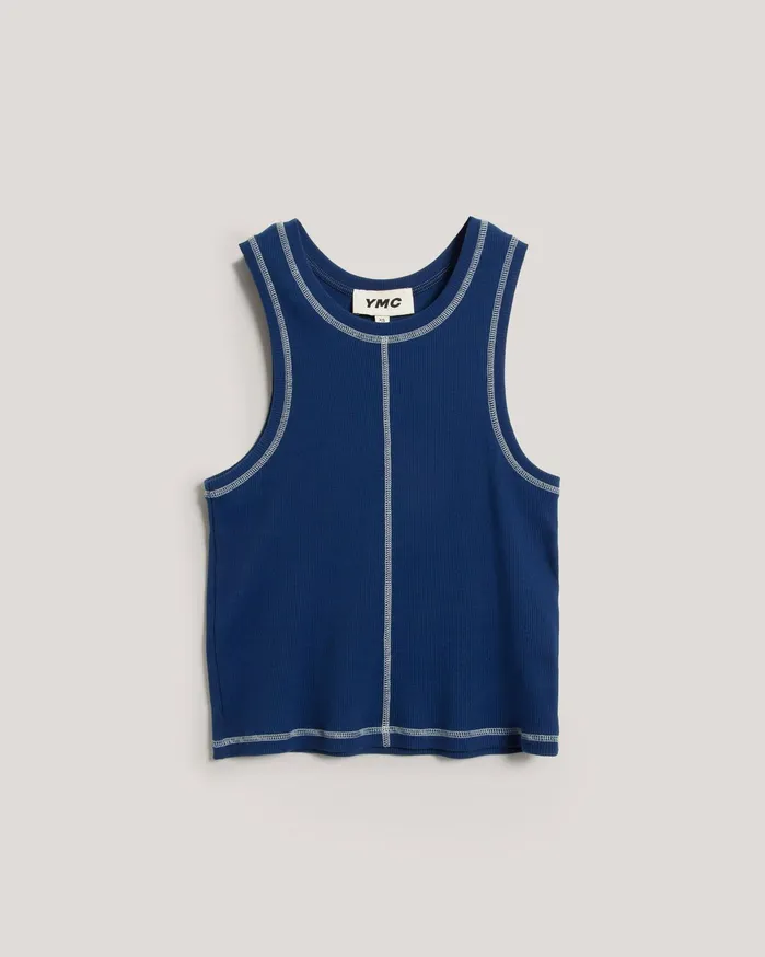 Women Dot Vest Blue YMC Tops and TShirts