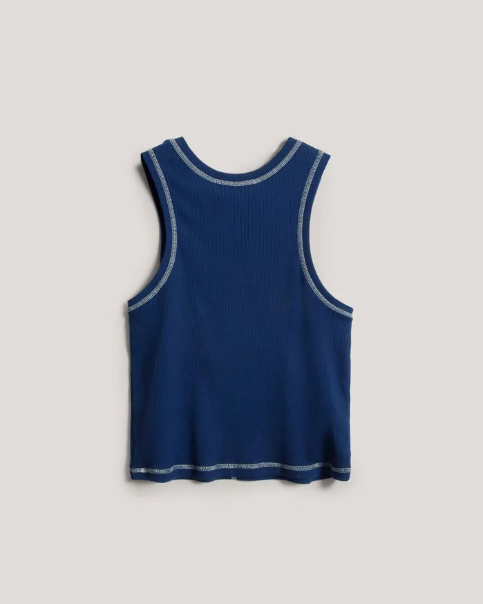 Women Dot Vest Blue YMC Tops and TShirts