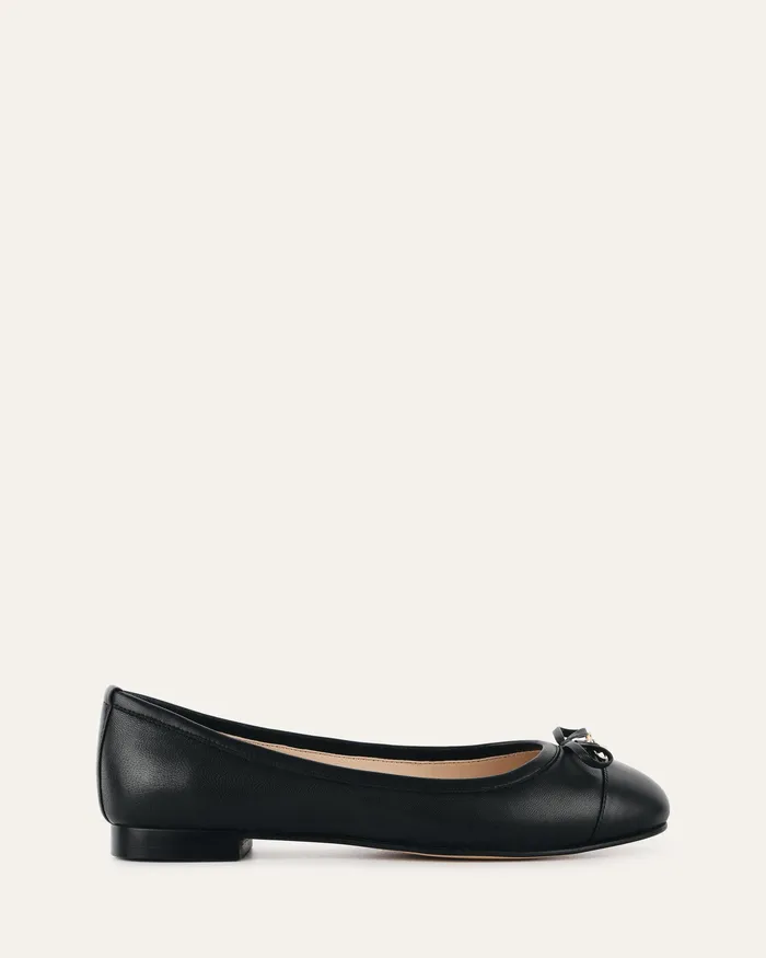 Women DRESS jomercer Hermione dress flats black leather