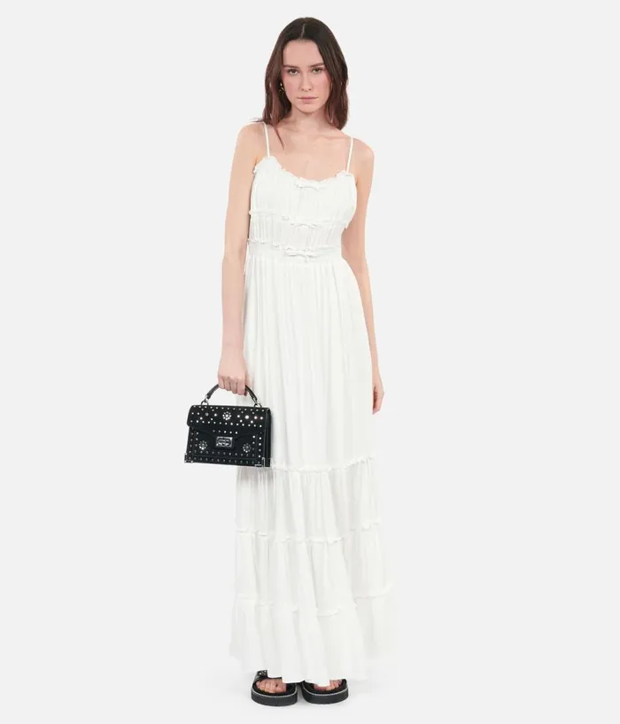 Women Dresses and Jumpsuits THE KOOPLES Long White Dress With Bows