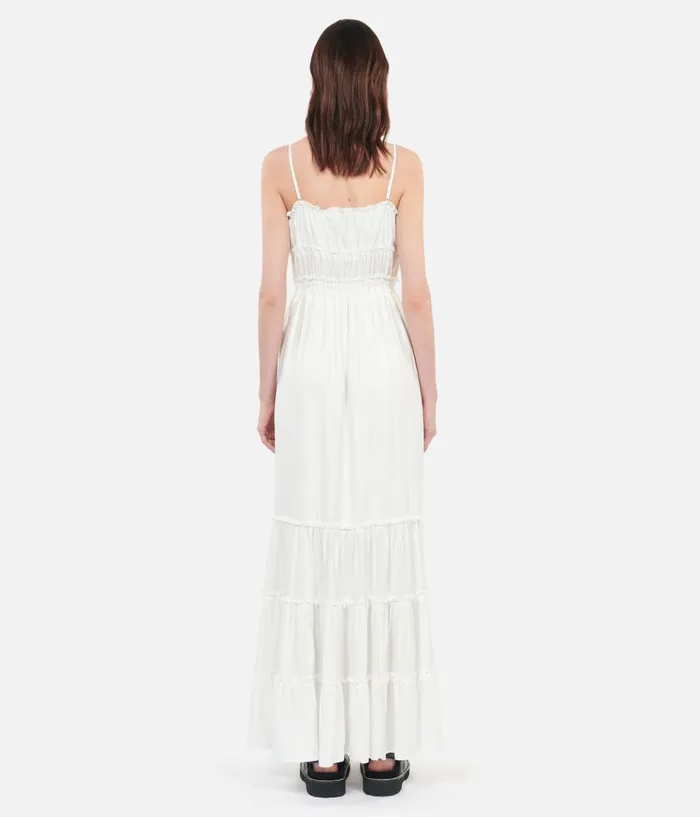 Women Dresses and Jumpsuits THE KOOPLES Long White Dress With Bows Women Dresses and Jumpsuits THE KOOPLES Long White Dress With Bows