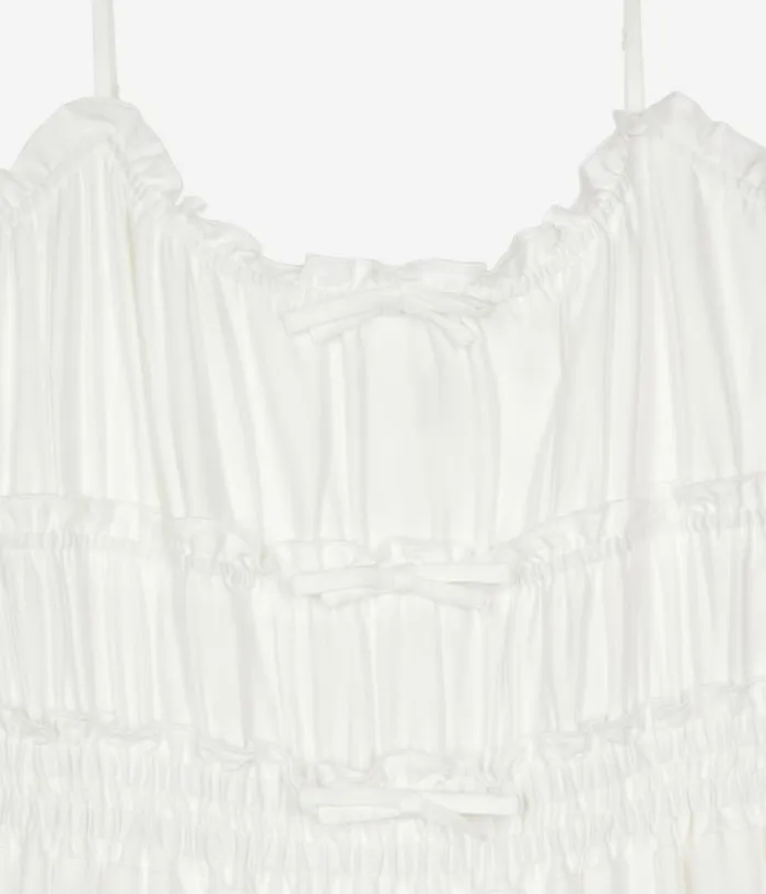 Women Dresses and Jumpsuits THE KOOPLES Long White Dress With Bows Women Dresses and Jumpsuits THE KOOPLES Long White Dress With Bows