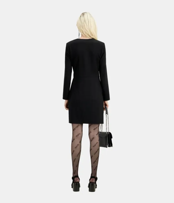 Women Dresses and Jumpsuits THE KOOPLES Short Black Crepe Dress With Zipper Women Dresses and Jumpsuits THE KOOPLES Short Black Crepe Dress With Zipper