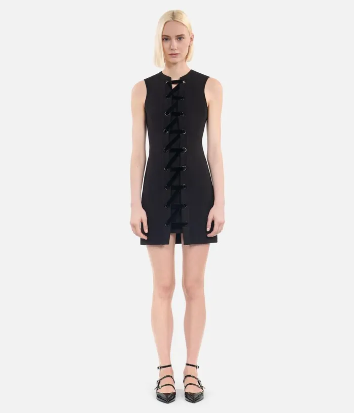 Women Dresses and Jumpsuits THE KOOPLES Short Black Dress With Lacing Women Dresses and Jumpsuits THE KOOPLES Short Black Dress With Lacing