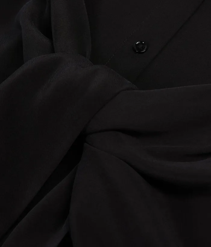 Women Dresses and Jumpsuits THE KOOPLES Short Black Shirt Dress With Bow Women Dresses and Jumpsuits THE KOOPLES Short Black Shirt Dress With Bow